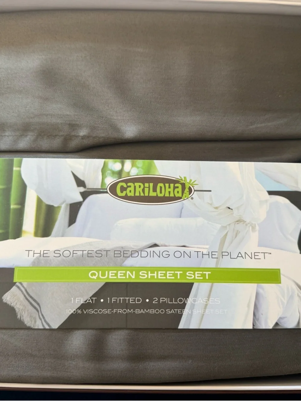 Cariloha Queen Sheet Set in ONYX-comes with 2 EXTRA pillowcases-LUXURIOUS 🌴